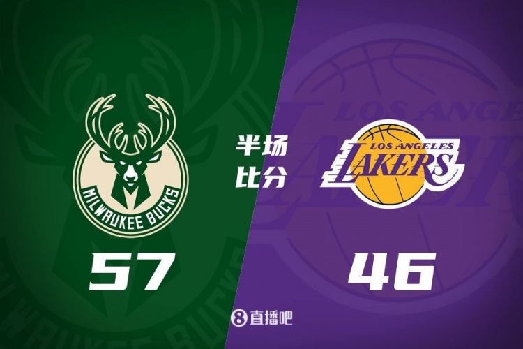  讓一套首發(fā)！布朗尼8分全隊(duì)最高 字母13+3 湖人半場(chǎng)落后雄鹿11分