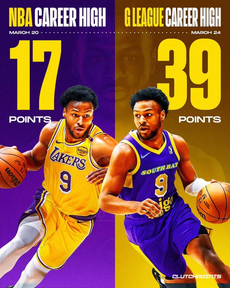  在進(jìn)步！布朗尼一周內(nèi)先后創(chuàng)下個(gè)人NBA和G聯(lián)盟單場(chǎng)得分新紀(jì)錄